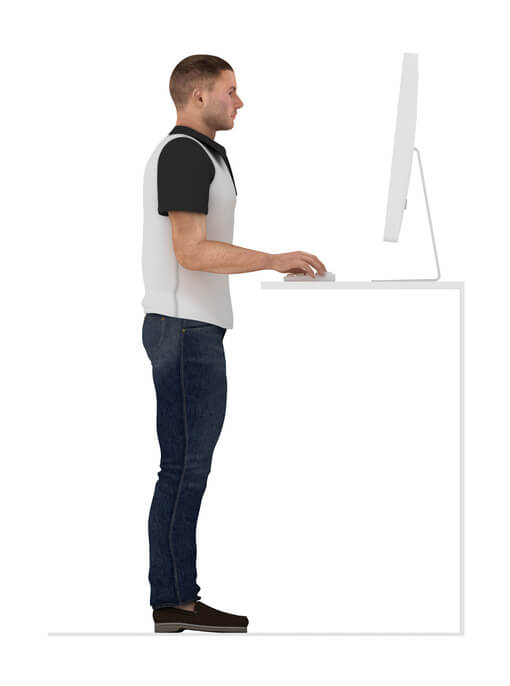 Guidance ergonomics. Proper posture to work standing.